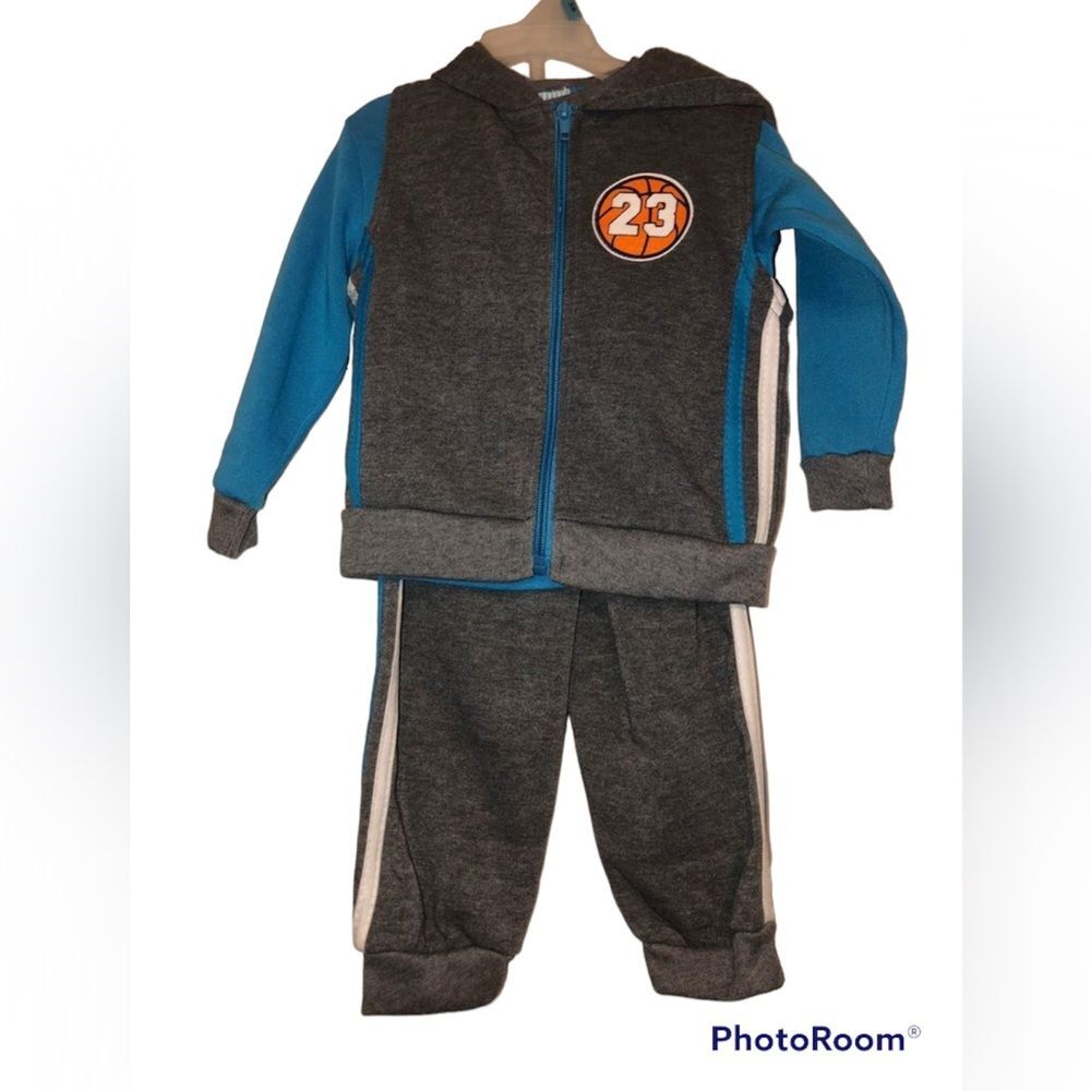 Tuff Guys Sz 12M Basketball 3pc Fleece Vest Hooded Jogger Set NEW NWT